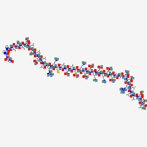 molecular formula C202H346N56O63S B8064205 Sauvagine trifluoroacetate salt Pyr-Gly-Pro-Pro-Ile-Ser-Ile-Asp-Leu-Ser-Leu-Glu-Leu-Leu-Arg-Lys-Met-Ile-Glu-Ile-Glu-Lys-Gln-Glu-Lys-Glu-Lys-Gln-Gln-Ala-Ala-Asn-Asn-Arg-Leu-Leu-Leu-Asp-Thr-Ile-NH2 trifluoroacetate salt 