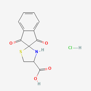 1',3'-Dioxospiro[1,3-thiazolidine-2,2'-indene]-4-carboxylic acid;hydrochloride