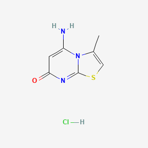 molecular formula C7H8ClN3OS B8064246 5-Amino-3-methyl-[1,3]thiazolo[3,2-a]pyrimidin-7-one;hydrochloride 