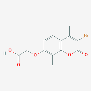 molecular formula C13H11BrO5 B8064252 2-(3-Bromo-4,8-dimethyl-2-oxochromen-7-yl)oxyacetic acid 