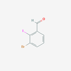 molecular formula C7H4BrIO B8064306 3-Bromo-2-iodobenzaldehyde 