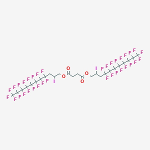 molecular formula C26H14F34I2O4 B8064439 Butanedioic acid, 1,4-bis(4,4,5,5,6,6,7,7,8,8,9,9,10,10,11,11,11-heptadecafluoro-2-iodoundecyl) ester CAS No. 887268-04-4