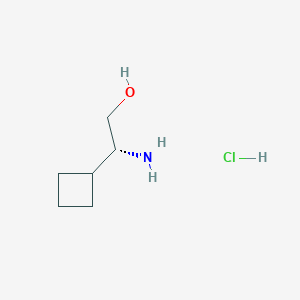 molecular formula C6H14ClNO B8064487 (2R)-2-Amino-2-cyclobutylethan-1-ol HCl 