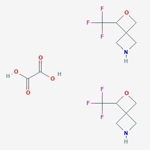molecular formula C14H18F6N2O6 B8064610 Oxalic acid;3-(trifluoromethyl)-2-oxa-6-azaspiro[3.3]heptane 