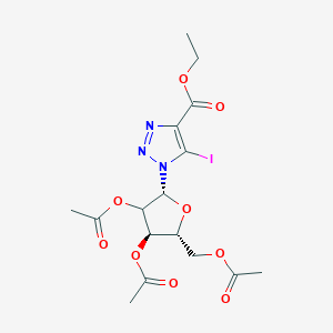molecular formula C16H20IN3O9 B8065161 ethyl 1-[(2R,4R,5R)-3,4-diacetyloxy-5-(acetyloxymethyl)oxolan-2-yl]-5-iodotriazole-4-carboxylate 