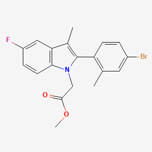molecular formula C19H17BrFNO2 B8065192 Methyl 2-[2-(4-bromo-2-methylphenyl)-5-fluoro-3-methylindol-1-yl]acetate 
