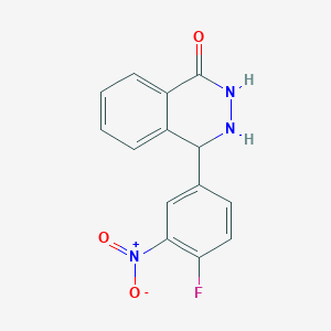 molecular formula C14H10FN3O3 B8065208 4-(4-fluoro-3-nitrophenyl)-3,4-dihydro-2H-phthalazin-1-one 