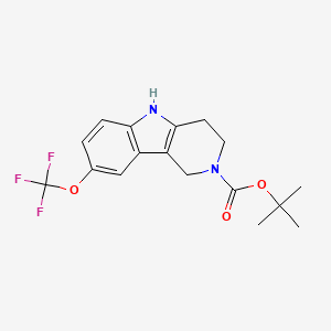 molecular formula C17H19F3N2O3 B8065233 Tert-butyl 8-(trifluoromethoxy)-1,3,4,5-tetrahydropyrido[4,3-b]indole-2-carboxylate 