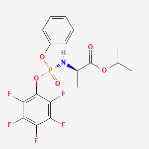 molecular formula C18H17F5NO5P B8065326 isopropyl ((R)-(perfluorophenoxy)(phenoxy)phosphoryl)-D-alaninate 