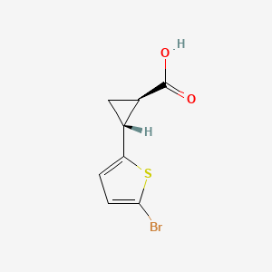 molecular formula C8H7BrO2S B8065351 Cyclopropanecarboxylic acid, 2-(5-bromo-2-thienyl)-, (1R,2R)-rel- 