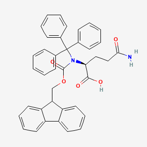 molecular formula C39H34N2O5 B8065518 Glutamine, N2-[(9H-fluoren-9-ylmethoxy)carbonyl]-N-(triphenylmethyl)- 