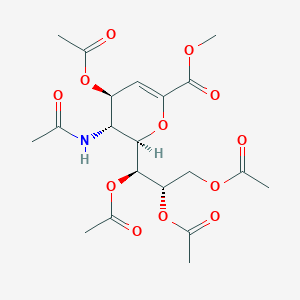 molecular formula C20H27NO12 B8065857 methyl (2R,3R,4S)-3-acetamido-4-acetyloxy-2-[(1S,2S)-1,2,3-triacetyloxypropyl]-3,4-dihydro-2H-pyran-6-carboxylate 