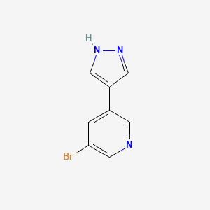 molecular formula C8H6BrN3 B8066321 3-bromo-5-(1H-pyrazol-4-yl)-pyridine 