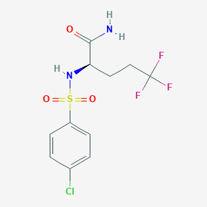 Pentanamide, 2-[[(4-chlorophenyl)sulfonyl]amino]-5,5,5-trifluoro-, (2R)-