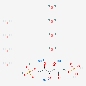 molecular formula C6H27Na3O20P2 B8066480 trisodium;(2R,3R,4S)-5-oxo-1,6-diphosphonooxyhexane-2,3,4-triolate;octahydrate 