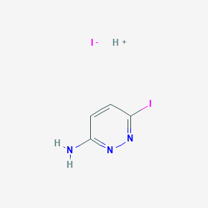 molecular formula C4H5I2N3 B8066617 hydron;6-iodopyridazin-3-amine;iodide 