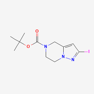 molecular formula C11H16IN3O2 B8066691 tert-Butyl 2-iodo-6,7-dihydropyrazolo[1,5-a]pyrazine-5(4H)-carboxylate 