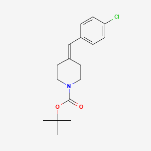 molecular formula C17H22ClNO2 B8066742 Tert-butyl 4-(4-chlorobenzylidene)piperidine-1-carboxylate 