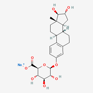 molecular formula C24H31NaO9 B8066819 sodium;(2S,3S,4S,5R,6S)-6-[[(8R,9S,13S,14S,16R,17R)-16,17-dihydroxy-13-methyl-6,7,8,9,11,12,14,15,16,17-decahydrocyclopenta[a]phenanthren-3-yl]oxy]-3,4,5-trihydroxyoxane-2-carboxylate 