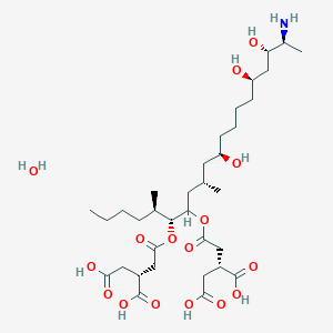 molecular formula C34H61NO16 B8066845 1,2,3-Propanetricarboxylic acid, 1,1'-[(1S,2R)-1-[(2S,4R,9R,11S,12S)-12-amino-4,9,11-trihydroxy-2-methyltridecyl]-2-[(1R)-1-methylpentyl]-1,2-ethanediyl] ester, (2R,2'R)- 