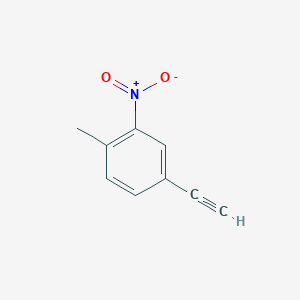 molecular formula C9H7NO2 B8067211 Benzene, 4-ethynyl-1-methyl-2-nitro- CAS No. 676260-08-5