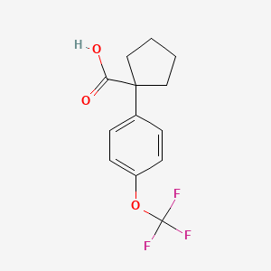 molecular formula C13H13F3O3 B8067259 1-[4-(Trifluoromethoxy)phenyl]cyclopentanecarboxylic Acid 