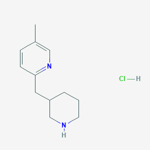 molecular formula C12H19ClN2 B8067832 Pyridine, 5-methyl-2-(3-piperidinylmethyl)-, monohydrochloride 