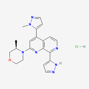 molecular formula C20H22ClN7O B8067878 Elimusertib hydrochloride 