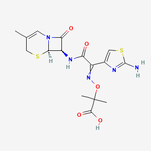 2-[[1-(2-amino-1,3-thiazol-4-yl)-2-[[(6R,7R)-3-methyl-8-oxo-5-thia-1-azabicyclo[4.2.0]oct-2-en-7-yl]amino]-2-oxoethylidene]amino]oxy-2-methylpropanoic acid