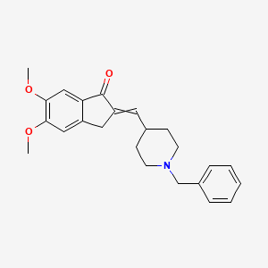 molecular formula C24H27NO3 B8067955 2-(1-Benzylpiperidin-4-ylmethyliden)-5,6-dimethoxyindan-1-one 