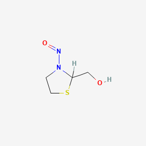 molecular formula C4H8N2O2S B8067959 (3-nitroso-1,3-thiazolidin-2-yl)methanol CAS No. 92134-93-5