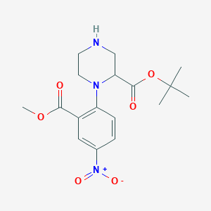 molecular formula C17H23N3O6 B8068195 tert-butyl 4-[2-(methoxycarbonyl)-4-nitrophenyl]piperazine-1-carboxylate 