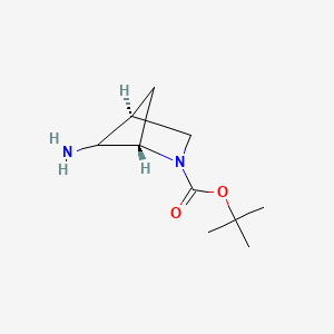 molecular formula C10H18N2O2 B8068515 Tert-butyl (1s,4s)-5-amino-2-azabicyclo[2.1.1]hexane-2-carboxylate 
