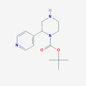 molecular formula C14H21N3O2 B8068519 Tert-butyl 2-(pyridin-4-YL)piperazine-1-carboxylate 