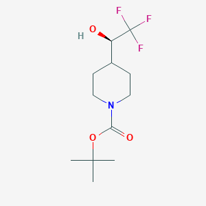 molecular formula C12H20F3NO3 B8068554 tert-butyl 4-[(1R)-2,2,2-trifluoro-1-hydroxy-ethyl]piperidine-1-carboxylate 