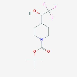 molecular formula C12H20F3NO3 B8068559 tert-butyl 4-[(1S)-2,2,2-trifluoro-1-hydroxy-ethyl]piperidine-1-carboxylate 