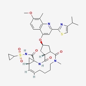 molecular formula C38H47N5O7S2 B8068643 (1R,4R,6S,7Z,17R)-N-cyclopropylsulfonyl-17-[7-methoxy-8-methyl-2-(4-propan-2-yl-1,3-thiazol-2-yl)quinolin-4-yl]oxy-13-methyl-2,14-dioxo-3,13-diazatricyclo[13.3.0.04,6]octadec-7-ene-4-carboxamide 