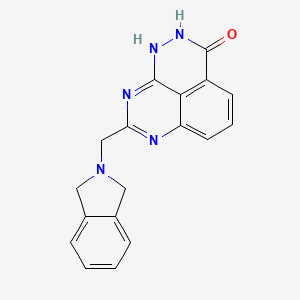molecular formula C18H15N5O B8068666 11-(1,3-dihydroisoindol-2-ylmethyl)-2,3,10,12-tetrazatricyclo[7.3.1.05,13]trideca-1(12),5(13),6,8,10-pentaen-4-one 