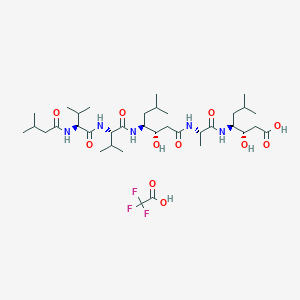 molecular formula C36H64F3N5O11 B8068970 Pepstatin Trifluoroacetate 
