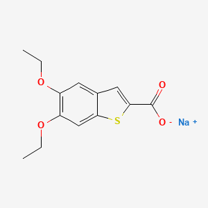 molecular formula C13H13NaO4S B8069079 sodium;5,6-diethoxy-1-benzothiophene-2-carboxylate 
