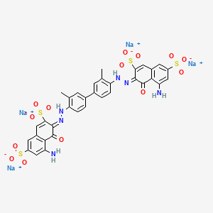 molecular formula C34H24N6Na4O14S4 B8069104 tetrasodium;(3Z)-5-amino-3-[[4-[4-[(2Z)-2-(8-amino-1-oxo-3,6-disulfonatonaphthalen-2-ylidene)hydrazinyl]-3-methylphenyl]-2-methylphenyl]hydrazinylidene]-4-oxonaphthalene-2,7-disulfonate 