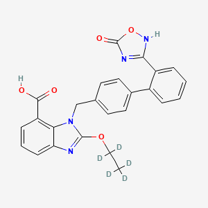 molecular formula C25H20N4O5 B8069265 3-[[4-[2-(5-oxo-2H-1,2,4-oxadiazol-3-yl)phenyl]phenyl]methyl]-2-(1,1,2,2,2-pentadeuterioethoxy)benzimidazole-4-carboxylic acid 