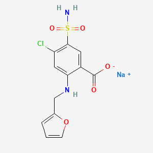 molecular formula C12H10ClN2NaO5S B8069369 sodium;4-chloro-2-(furan-2-ylmethylamino)-5-sulfamoylbenzoate 
