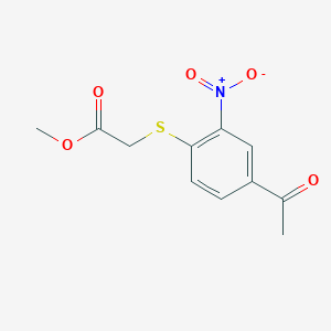 (4-Acetyl-2-nitrophenylsulfanyl)acetic acid methyl ester