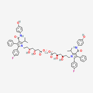 molecular formula C66H68CaF2N4O12 B8069734 calcium;(3R,5R)-7-[2-(4-fluorophenyl)-4-[(4-hydroxyphenyl)carbamoyl]-3-phenyl-5-propan-2-ylpyrrol-1-yl]-3,5-dihydroxyheptanoate 