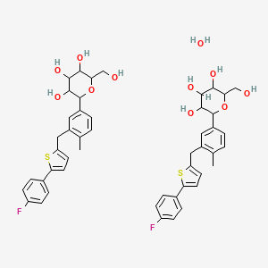 molecular formula C48H52F2O11S2 B8070388 canagliflozin hemihydrate 