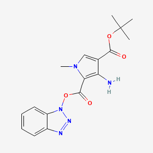 molecular formula C17H19N5O4 B8071122 tert-Butyl 4-amino-5-{[(1H-benzotriazol-1-yl)oxy]carbonyl}-1-methyl-1H-pyrrole-3-carboxylate 