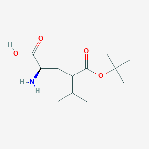 molecular formula C12H23NO4 B8071196 Hexanoic acid,4-[[(1,1-dimethylethoxy)carbonyl]amino]-5-methyl-, (4R)- 