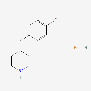 molecular formula C12H17BrFN B8071247 4-(4-Fluorobenzyl)piperidine hydrobromide 