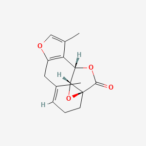 molecular formula C15H16O4 B8071346 (1S,4Z,12S,13R)-5,10-dimethyl-8,14,16-trioxatetracyclo[10.2.2.01,13.07,11]hexadeca-4,7(11),9-trien-15-one 